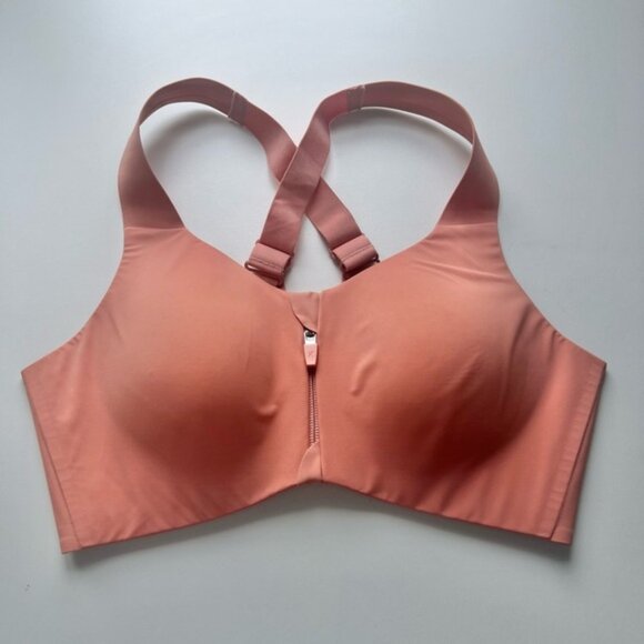 Knix Catalyst Front Zip Sports Bra Pink Ginger - Picture 1 of 5